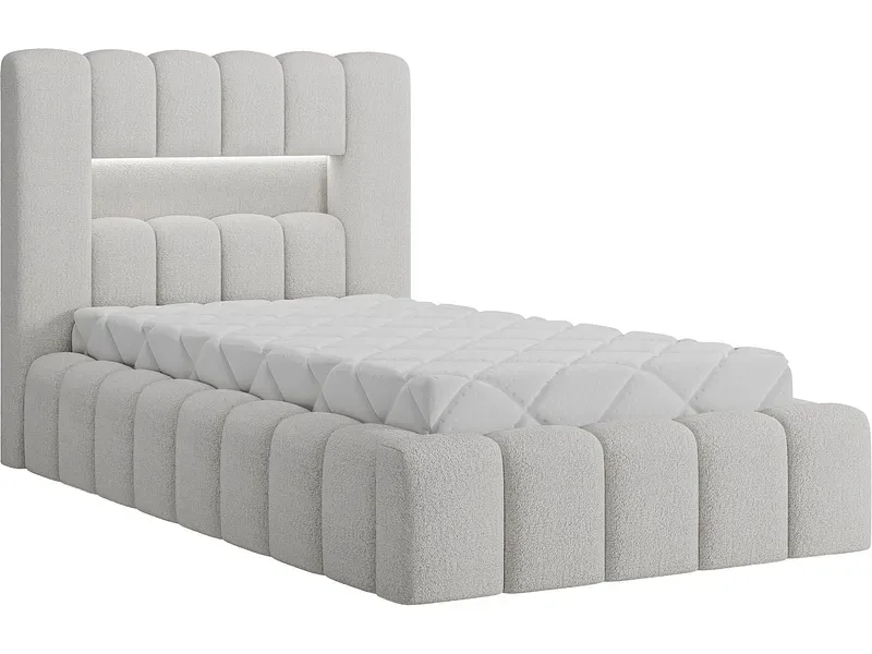 Bett ELTAP LAMICA 90x200cm boucle-stoff weiss