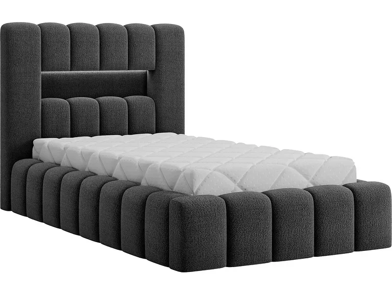 Bett ELTAP LAMICA 90x200cm boucle-stoff dunkelgrau