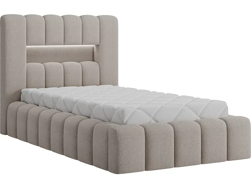 Bett ELTAP LAMICA 90x200cm boucle-stoff beige