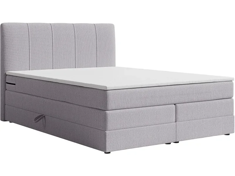 Boxspringbett HELENE grau 140x200cm halbfest