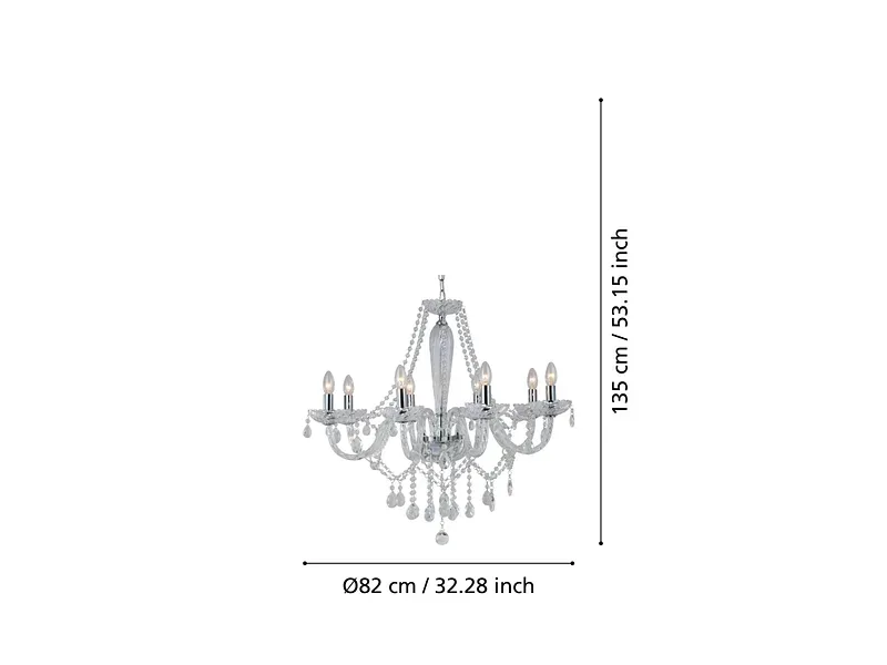 Hängelampe BASILANO 1 LED 82x130cm 40W chrom