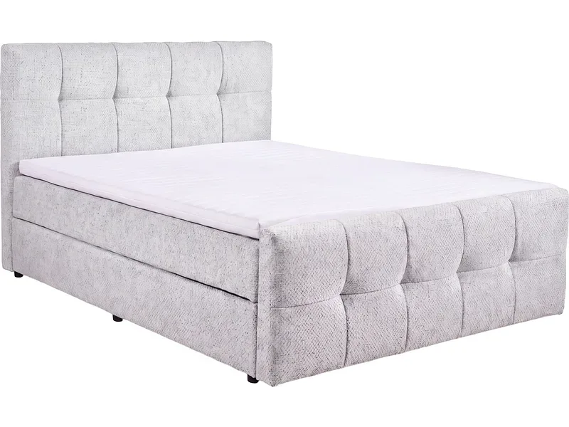 Boxspringbett HOLA elfenbein 200x200cm halbfest