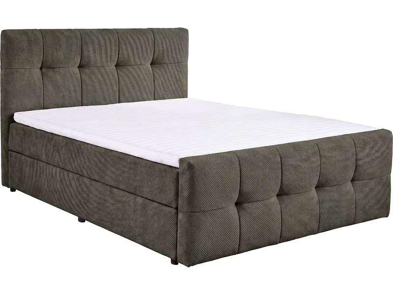 Boxspringbett HOLA grün 200x200cm flexibel