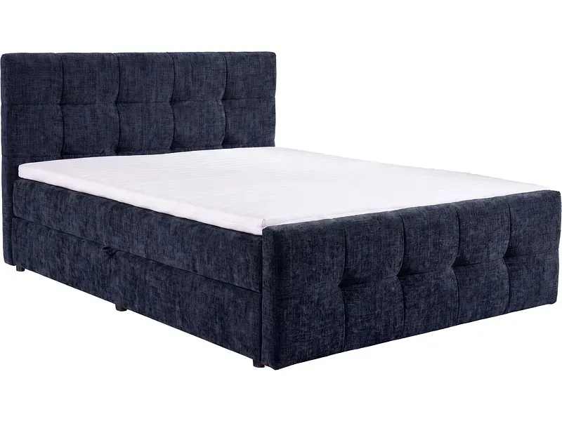 Boxspringbett HOLA blau 180x200cm halbfest