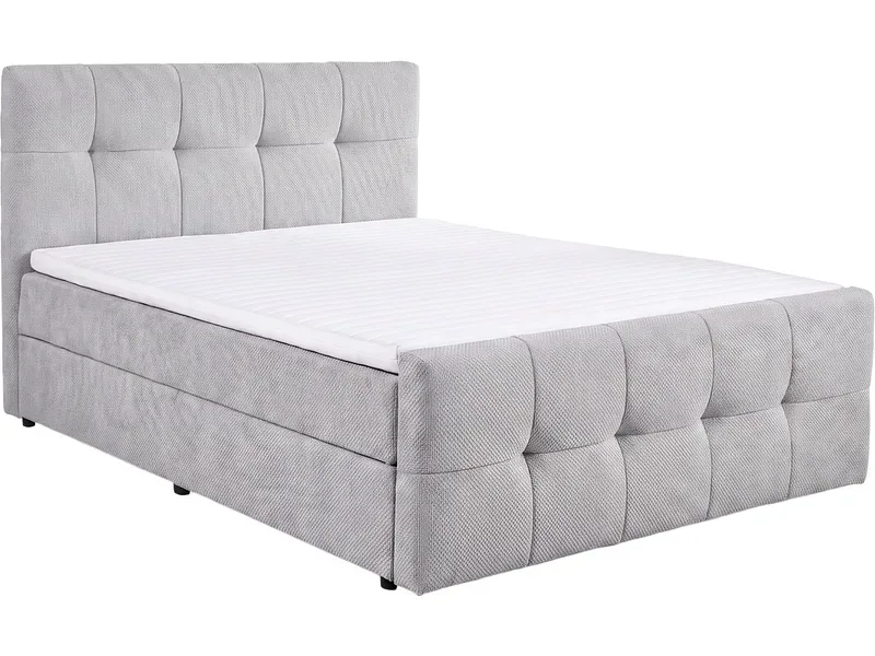 Boxspringbett HOLA grau 180x200cm halbfest