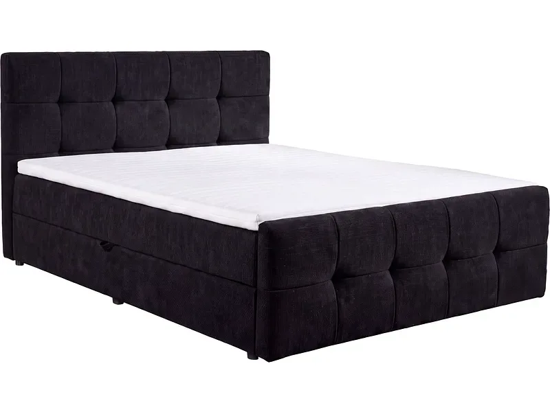 Boxspringbett HOLA schwarz 160x200cm halbfest