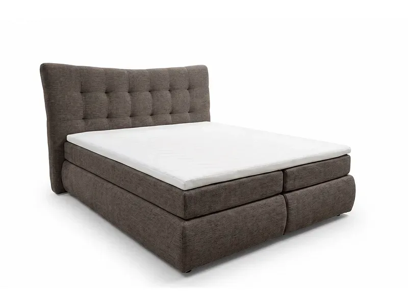 Boxspringbett STRATOS taupe 180x200cm halbfest