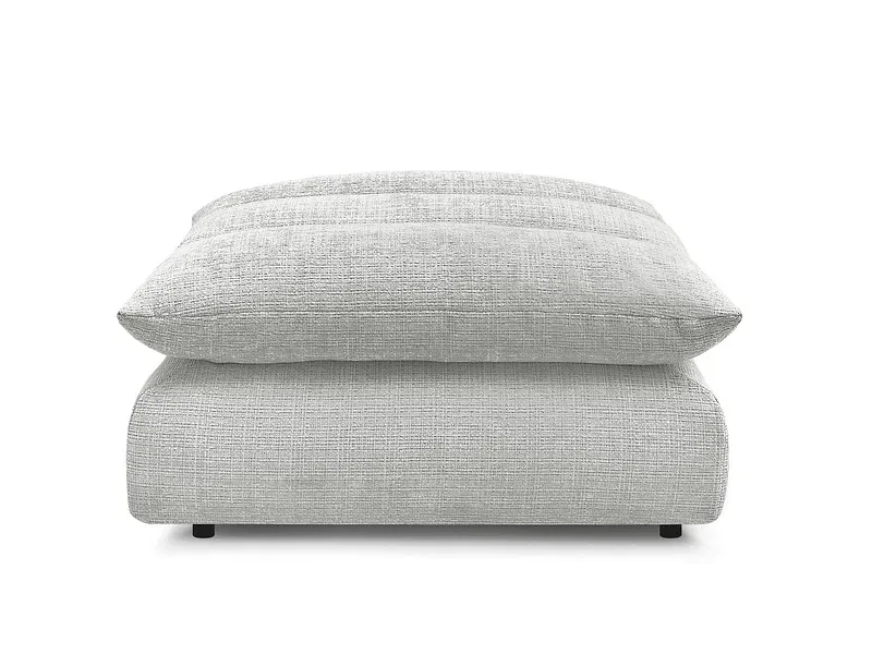Hocker BOBOCHIC NEIL 100x100x45cm stoff mit textur hellgrau