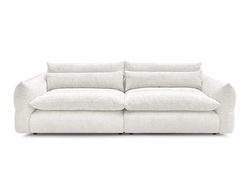 3er Sofa BOBOCHIC NEIL Stoff mit Textur weiss