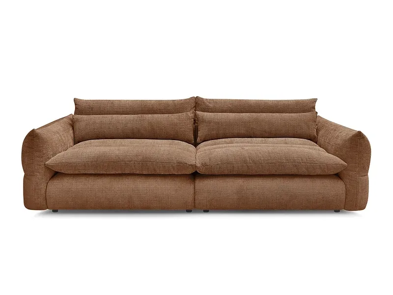 3er Sofa BOBOCHIC NEIL Stoff mit Textur orange