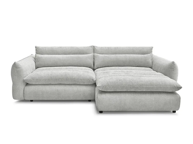 Ecksofa BOBOCHIC NEIL Stoff mit Textur hellgrau