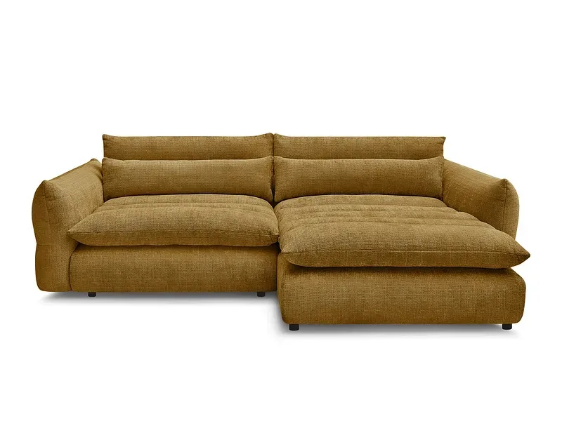 Ecksofa BOBOCHIC NEIL Stoff mit Textur gelb