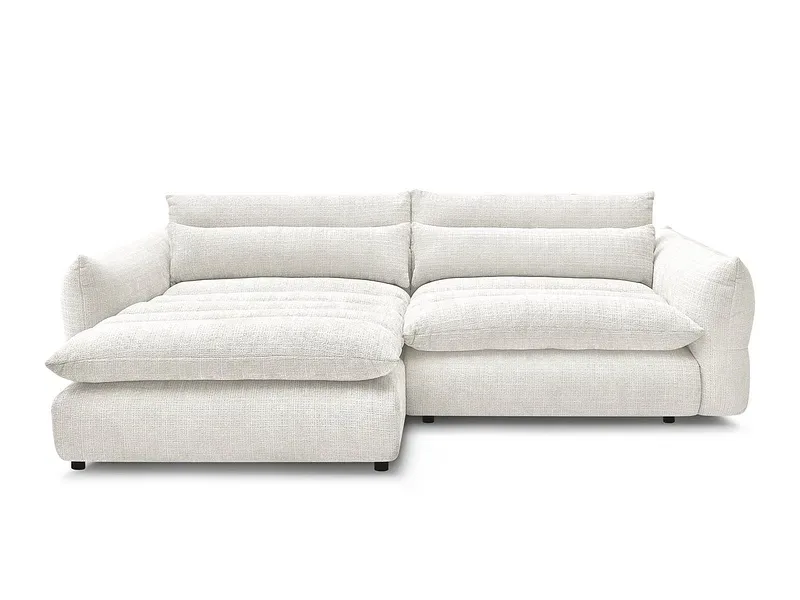Ecksofa BOBOCHIC NEIL Stoff mit Textur weiss