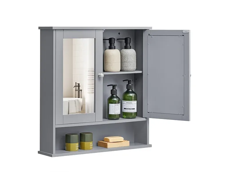 Badezimmerschrank VASAGLE Grau