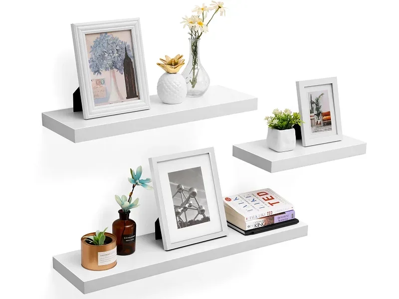 SONGMICS Wandregal LIGHTY 20x60x3.8cm wolkenweiss