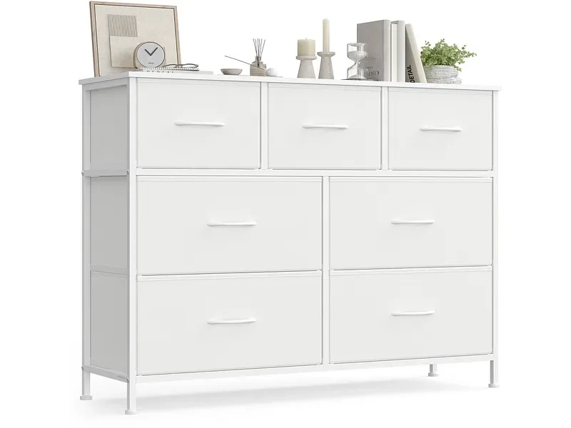 Kommode SONGMICS LIGHTY 7 Schubladen 30x98.8x73.7cm wolkenweiss melamin