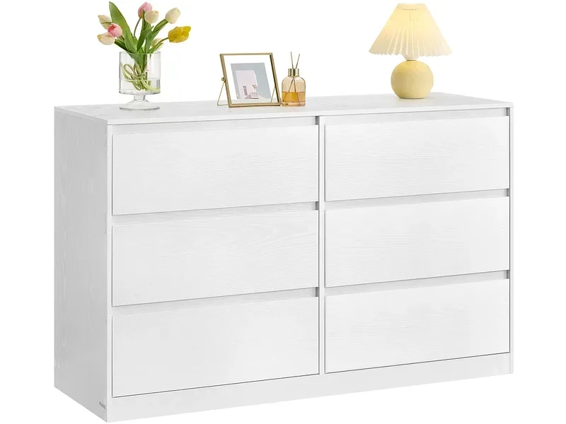 Kommode SONGMICS LIGHTY 6 Schubladen 40x119.4x75cm weiss melamin