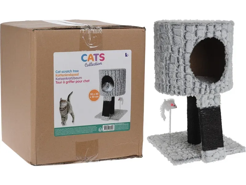 Katzenbaum Polyester grau