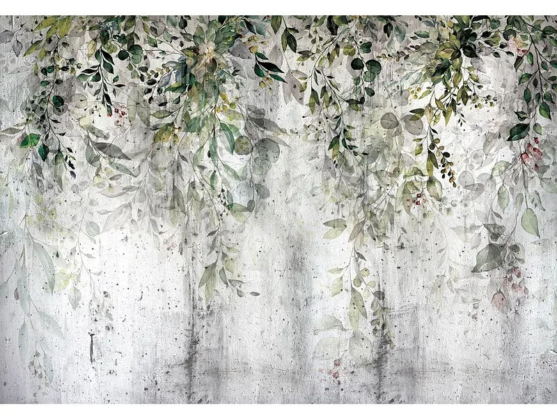 Tapete LEAVES 4-teilig vliesfaser hellgrau 416x254x1cm