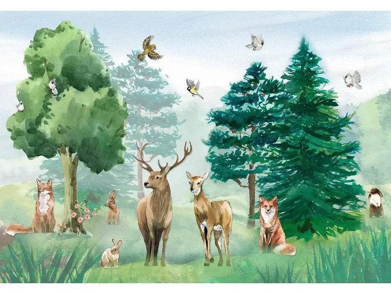 Tapete FOREST 2-teilig vliesfaser grün 208x146x1cm