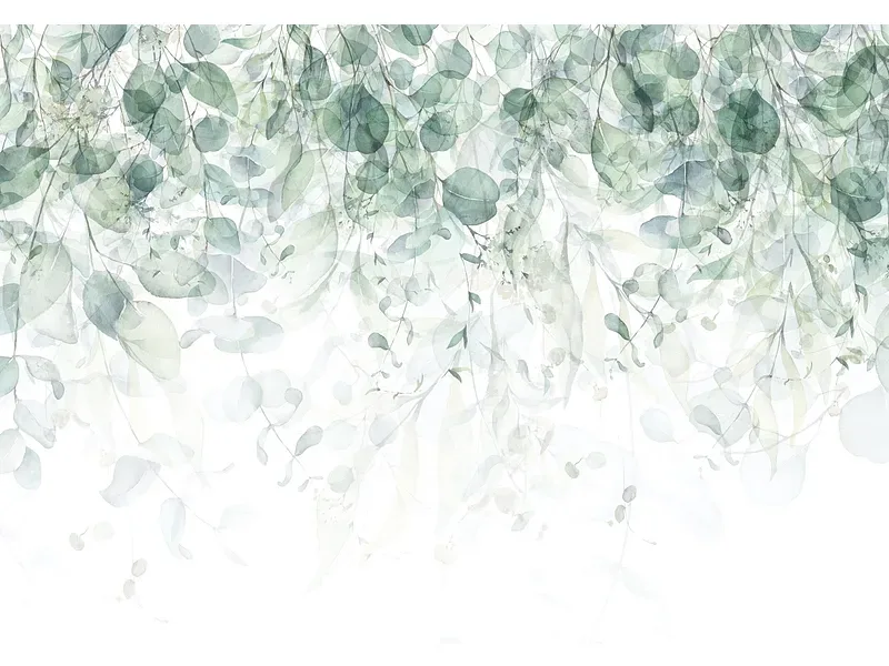 Tapete LEAVES 3-teilig vliesfaser weiss 312x219x1cm