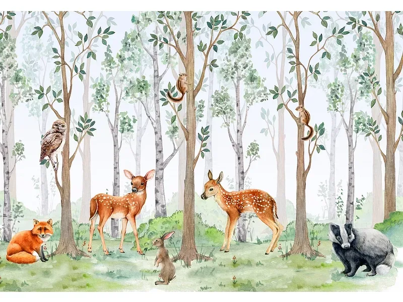 Tapete FOREST 4-teilig vliesfaser weiss 416x290x1cm