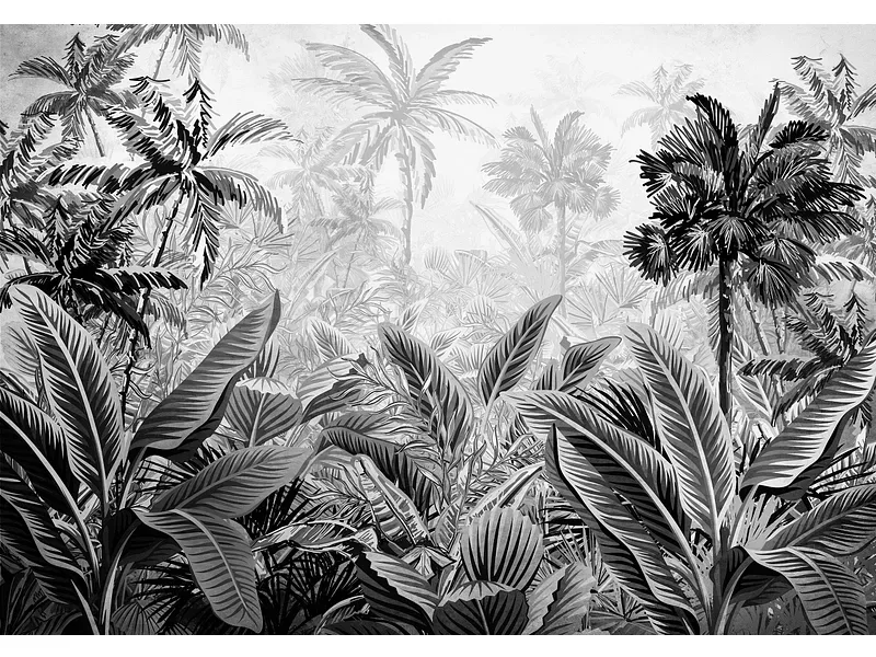 Tapete JUNGLE 1 Stück vliesfaser mittelgrau (warm) 152x104x1cm