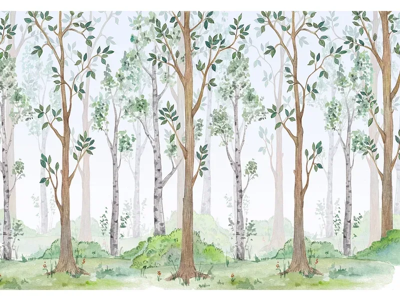 Tapete FOREST 4-teilig vliesfaser cremeweiss 368x254x1cm
