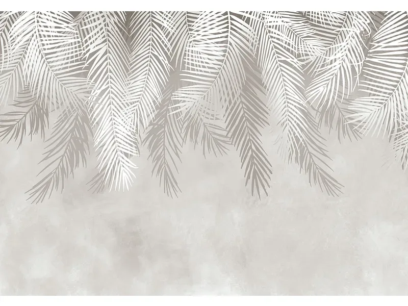 Tapete PALM 1 Stück vliesfaser hellgrau 152x104x1cm