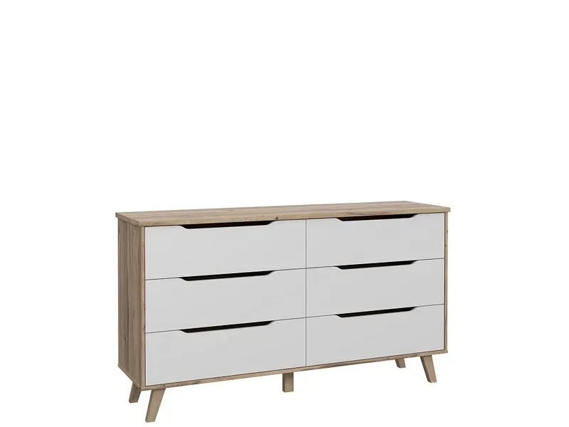 Kommode VANKKA 6 Schubladen 42x154.7x86.3cm eiche dekor