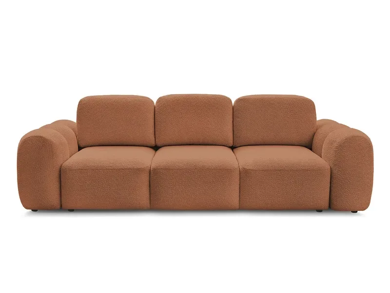 3er Sofa BOBOCHIC MONTAIGNE Boucle-Stoff orange