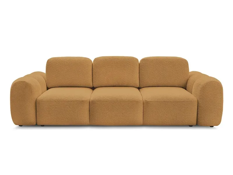 3er Sofa BOBOCHIC MONTAIGNE Boucle-Stoff gelb