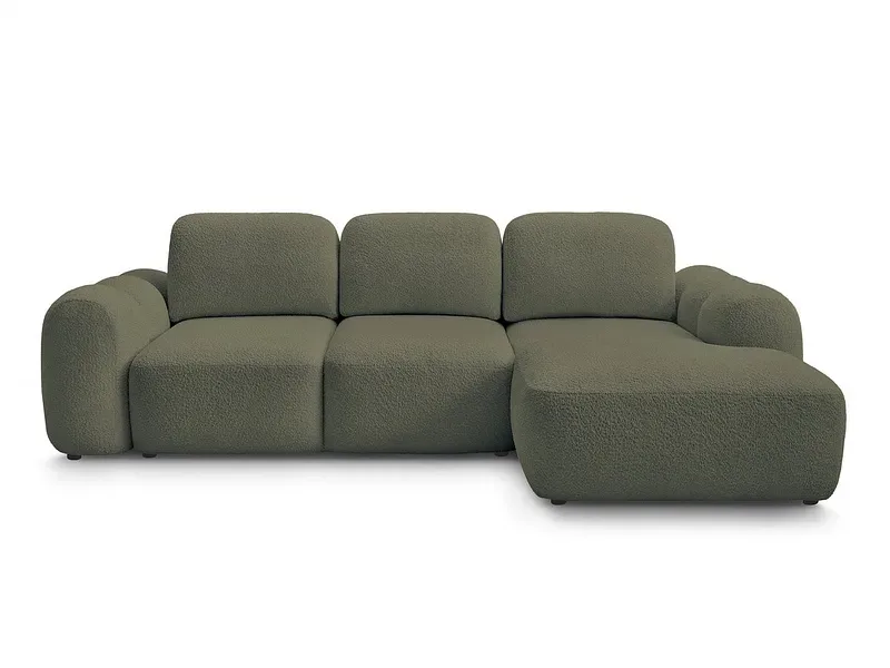 Ecksofa BOBOCHIC MONTAIGNE Boucle-Stoff grün