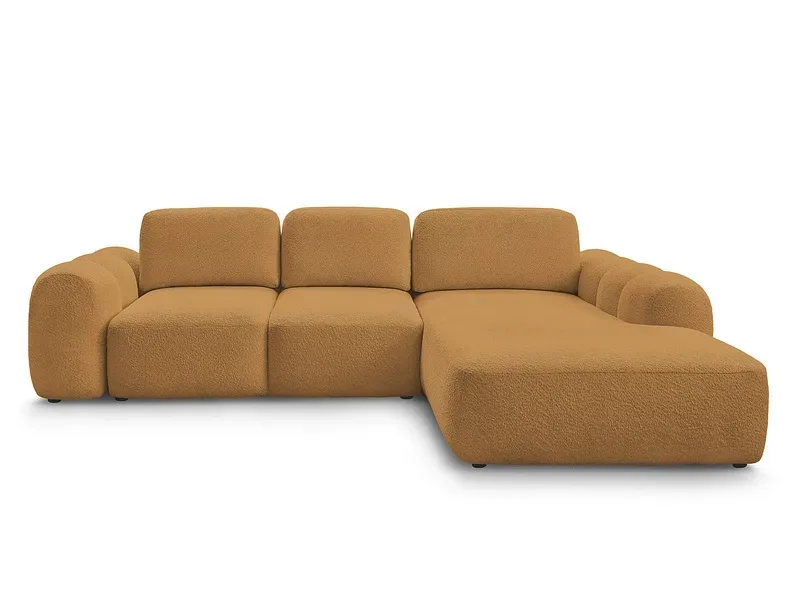 Ecksofa BOBOCHIC MONTAIGNE Boucle-Stoff gelb