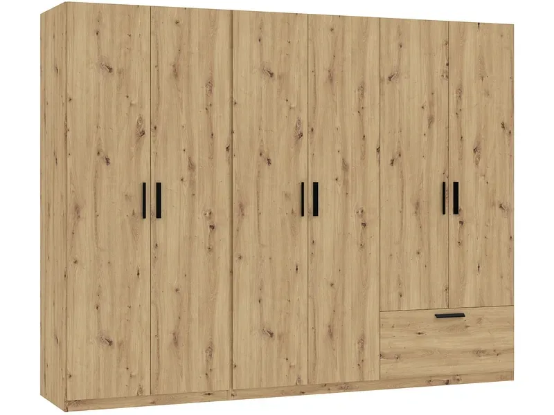 Schrank LITA artisan eiche 6 Türen 1 Schublade