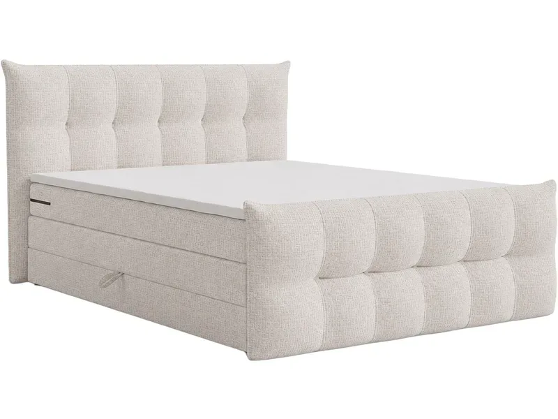 Boxspringbett ANGORA cream 180x200cm halbfest