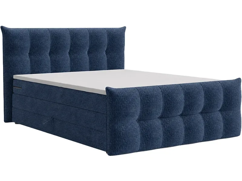 Boxspringbett ANGORA marine 180x200cm halbfest
