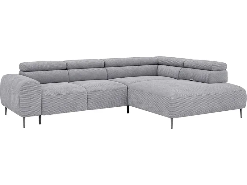 Ecksofa AMATISS NALDO Stoff grau
