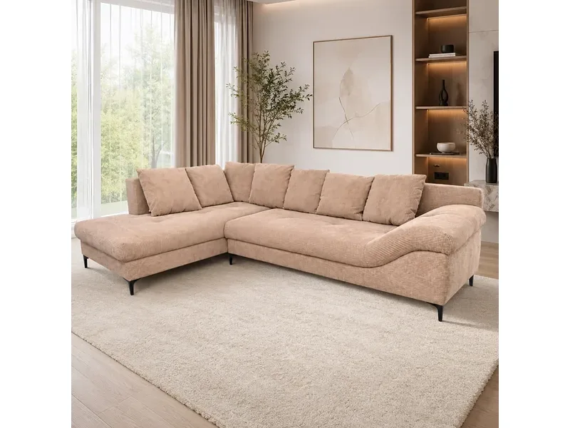 Ecksofa WAVE Stoff cream