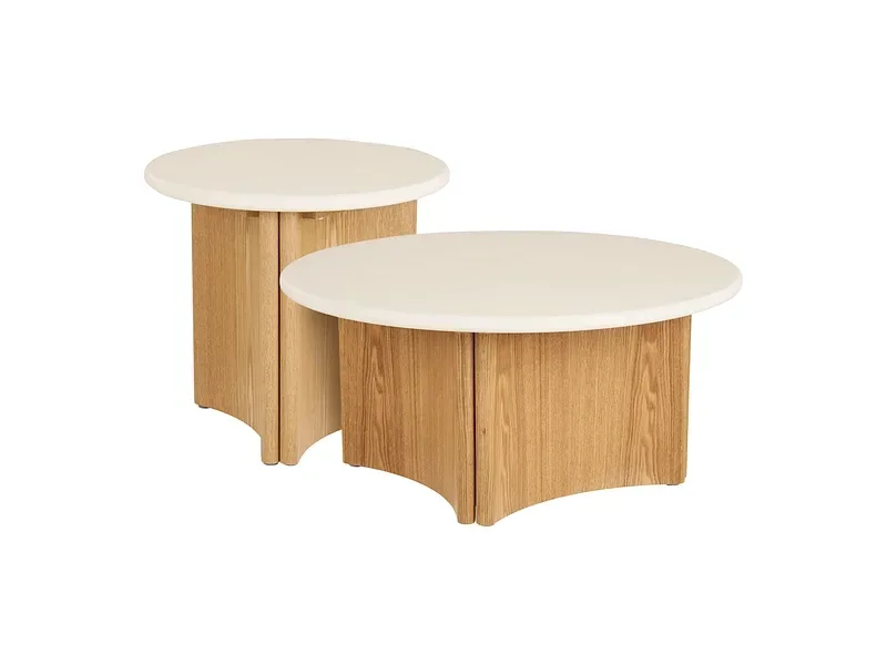 HOUSE NORDIC Set für Couchtische MOTRIL 80x80x45cm natürliches holz