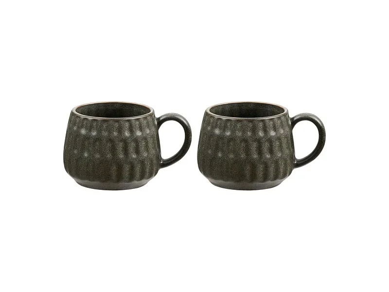 HOUSE NORDIC Set Kaffeetassen 38cl sandstein grün 2-teilig