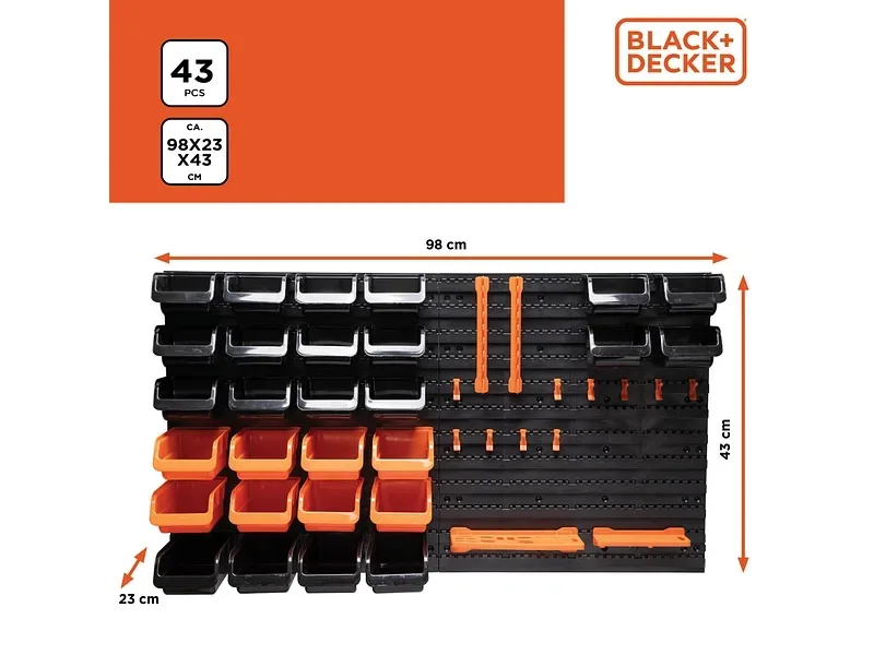 BLACK & DECKER Aufbewahrungspanel schwarz