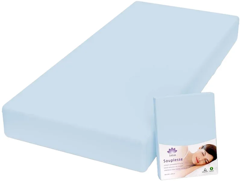 LOTUS Fixleintuch SOUPLESSE 200x220cm hellblau