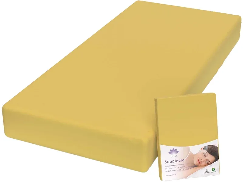Lotus Bettwaren - Lotus Jersey Fixleintuch Souplesse, Souplesse Jersey Fixleintuch, 180 x 200 cm, Mais