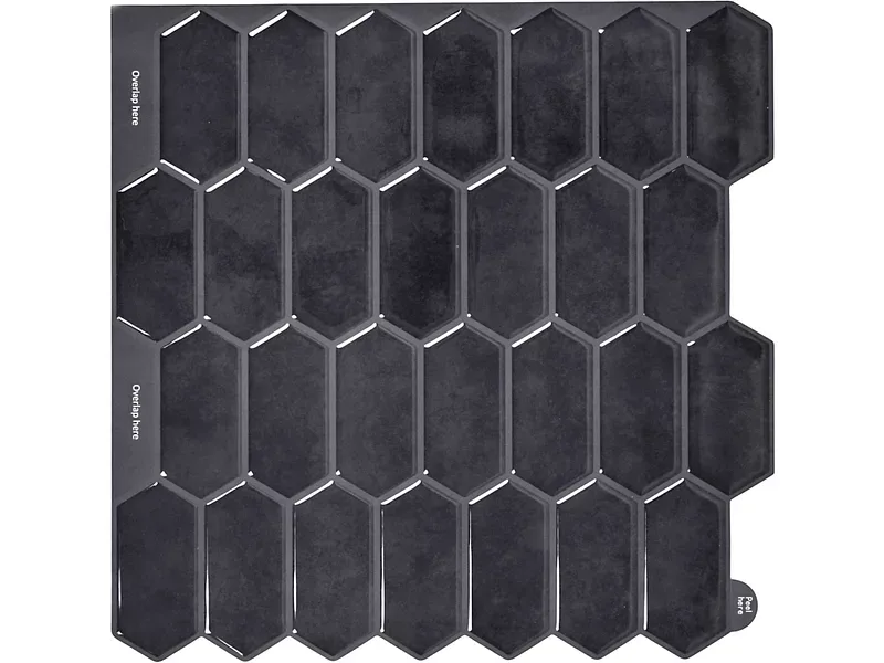 Selbstklebendes Rückwand-Set EDI 4-teilig plastik schwarz 30.5x30.5x0.1cm