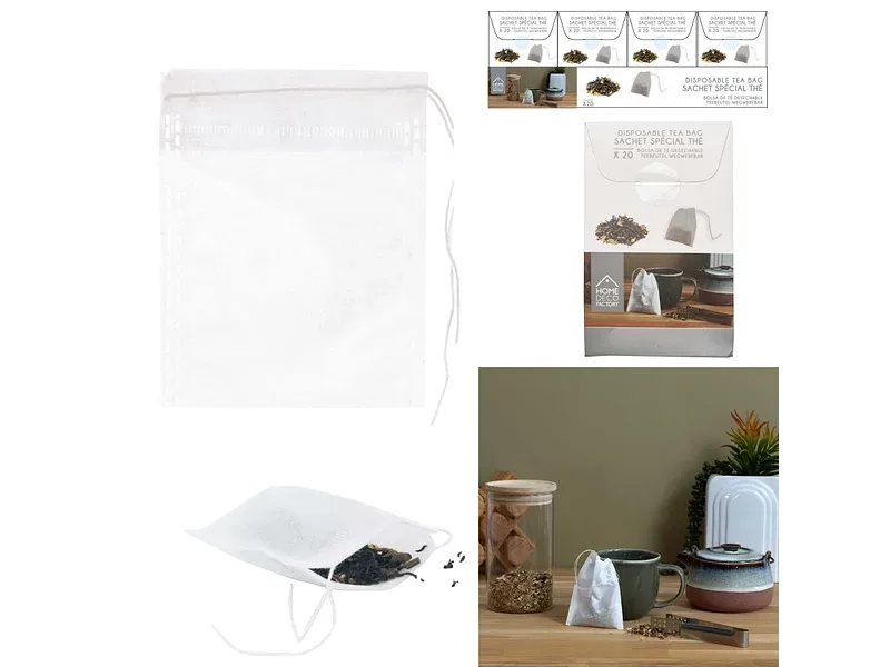 HOME DECO FACTORY Teesäckchen THEA Papier weiss