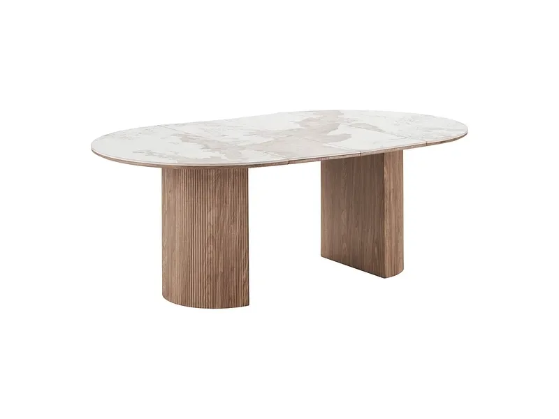 HOUSE NORDIC Tisch ausziehbar ATHENS 120-160x120x76cm rotbraun