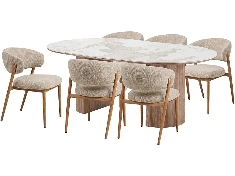 Set Tisch und 6 Stühle HOUSE NORDIC ATHENS