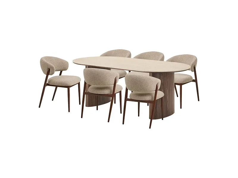 Set Tisch und 6 Stühle HOUSE NORDIC DELPHI