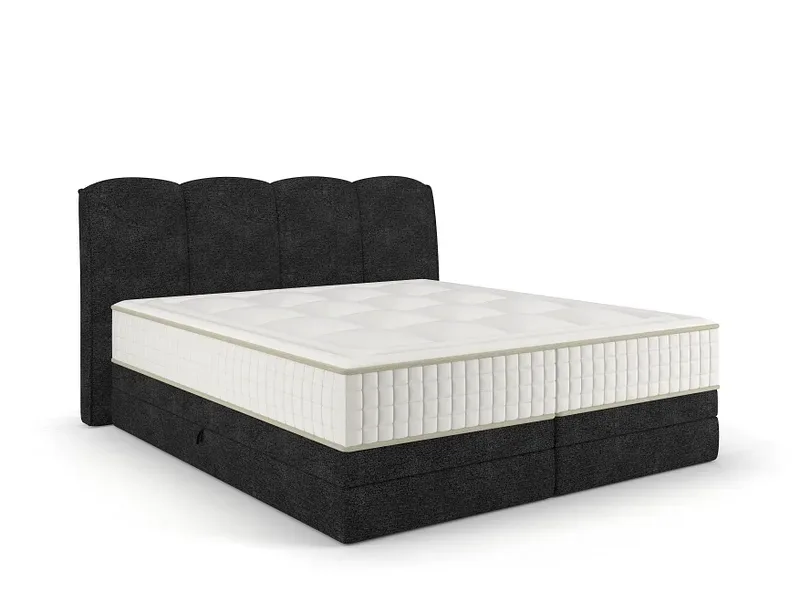 Boxspringbett STOCKHOLM schwarz 160x200cm halbfest